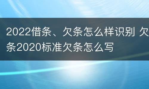 2022借条、欠条怎么样识别 欠条2020标准欠条怎么写