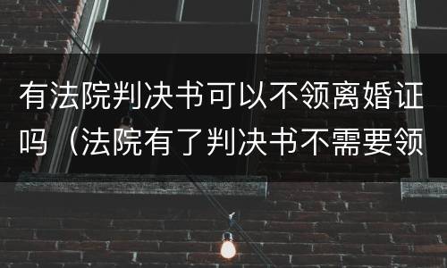 有法院判决书可以不领离婚证吗（法院有了判决书不需要领离婚证吗）