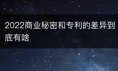 2022商业秘密和专利的差异到底有啥