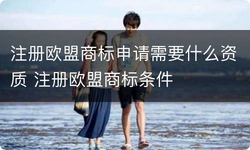 注册欧盟商标申请需要什么资质 注册欧盟商标条件
