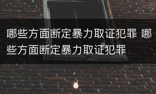 哪些方面断定暴力取证犯罪 哪些方面断定暴力取证犯罪