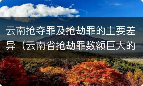 云南抢夺罪及抢劫罪的主要差异（云南省抢劫罪数额巨大的标准）