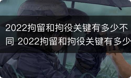 2022拘留和拘役关键有多少不同 2022拘留和拘役关键有多少不同呢