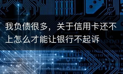 我负债很多，关于信用卡还不上怎么才能让银行不起诉