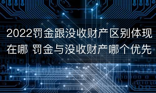 2022罚金跟没收财产区别体现在哪 罚金与没收财产哪个优先