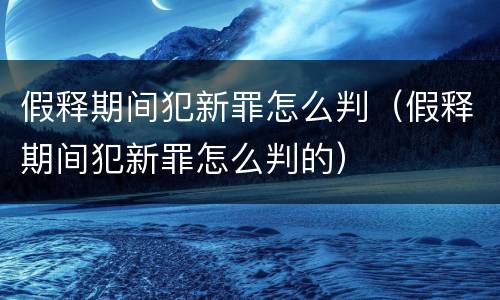 假释期间犯新罪怎么判（假释期间犯新罪怎么判的）