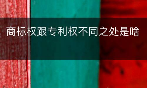 商标权跟专利权不同之处是啥