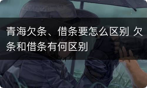 青海欠条、借条要怎么区别 欠条和借条有何区别