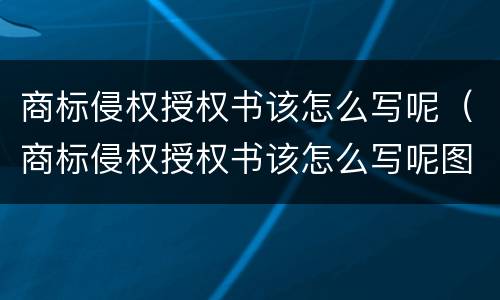 商标侵权授权书该怎么写呢（商标侵权授权书该怎么写呢图片）