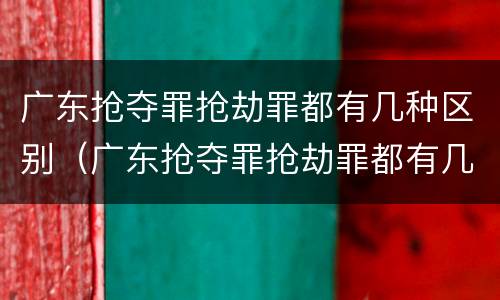 广东抢夺罪抢劫罪都有几种区别（广东抢夺罪抢劫罪都有几种区别呢）
