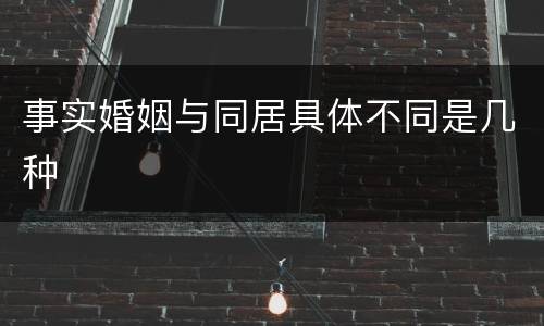 事实婚姻与同居具体不同是几种