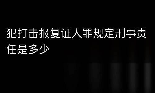 犯打击报复证人罪规定刑事责任是多少