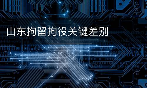 山东拘留拘役关键差别