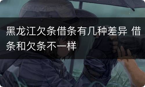 黑龙江欠条借条有几种差异 借条和欠条不一样