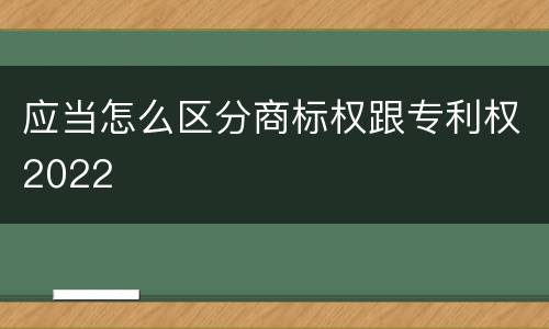 应当怎么区分商标权跟专利权2022