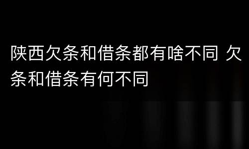 陕西欠条和借条都有啥不同 欠条和借条有何不同