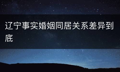 辽宁事实婚姻同居关系差异到底