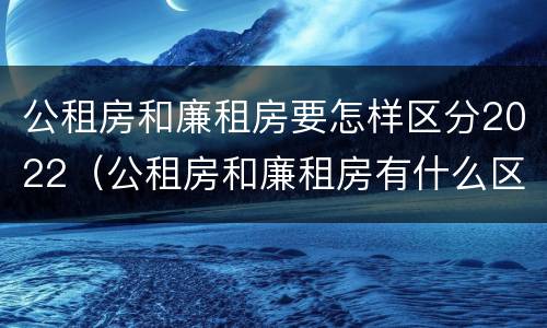 公租房和廉租房要怎样区分2022（公租房和廉租房有什么区别?2019年的）