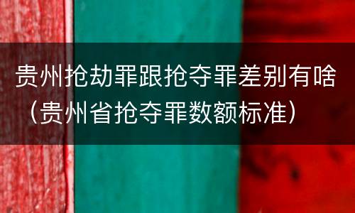 贵州抢劫罪跟抢夺罪差别有啥（贵州省抢夺罪数额标准）