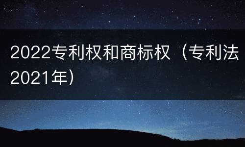 2022专利权和商标权（专利法2021年）