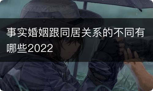 事实婚姻跟同居关系的不同有哪些2022