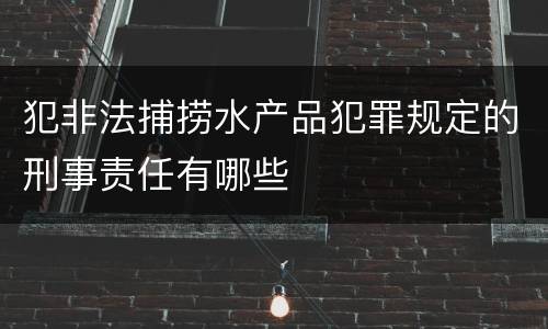 犯非法捕捞水产品犯罪规定的刑事责任有哪些