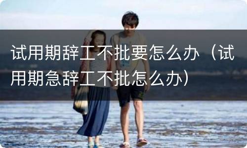 试用期辞工不批要怎么办（试用期急辞工不批怎么办）