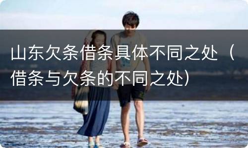 山东欠条借条具体不同之处（借条与欠条的不同之处）