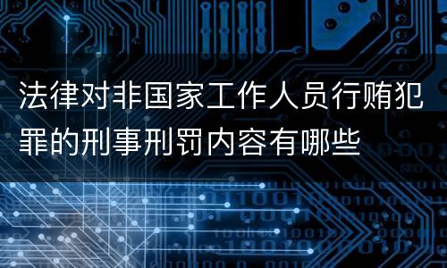 法律对非国家工作人员行贿犯罪的刑事刑罚内容有哪些