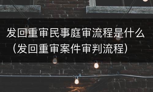 发回重审民事庭审流程是什么（发回重审案件审判流程）