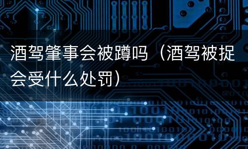 酒驾肇事会被蹲吗（酒驾被捉会受什么处罚）