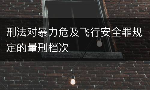 刑法对暴力危及飞行安全罪规定的量刑档次