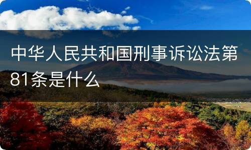 中华人民共和国刑事诉讼法第81条是什么