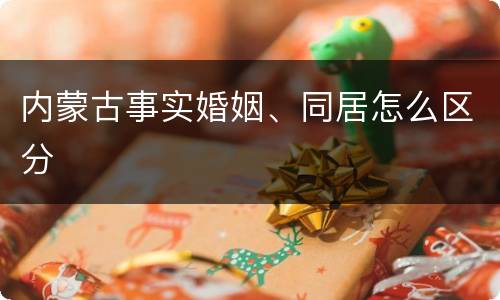 内蒙古事实婚姻、同居怎么区分