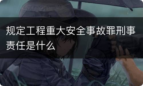 规定工程重大安全事故罪刑事责任是什么