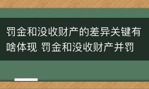 罚金和没收财产的差异关键有啥体现 罚金和没收财产并罚