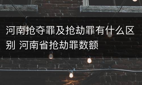 河南抢夺罪及抢劫罪有什么区别 河南省抢劫罪数额