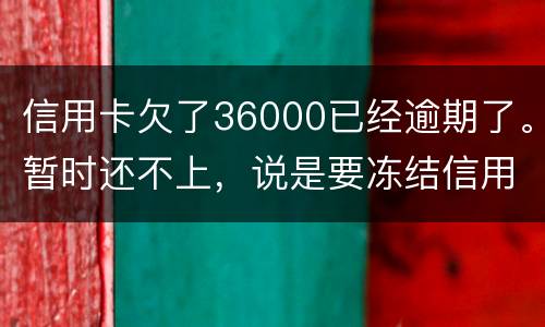 信用卡欠了36000已经逾期了。暂时还不上，说是要冻结信用卡，可以办理分期吗