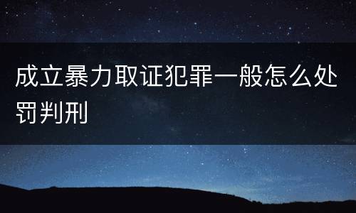 成立暴力取证犯罪一般怎么处罚判刑