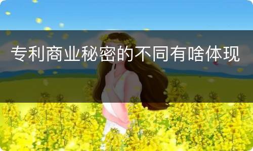专利商业秘密的不同有啥体现