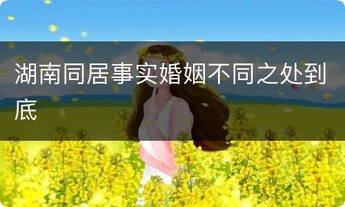 湖南同居事实婚姻不同之处到底