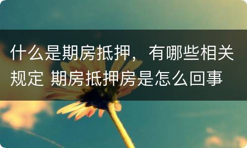 什么是期房抵押，有哪些相关规定 期房抵押房是怎么回事