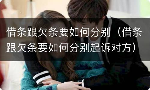 借条跟欠条要如何分别（借条跟欠条要如何分别起诉对方）
