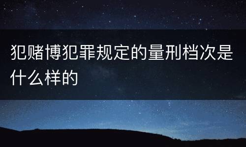 犯赌博犯罪规定的量刑档次是什么样的