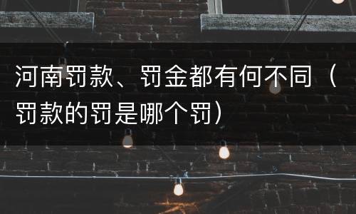 河南罚款、罚金都有何不同（罚款的罚是哪个罚）