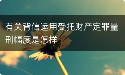 有关背信运用受托财产定罪量刑幅度是怎样
