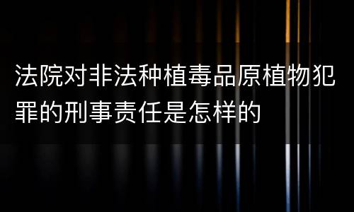 法院对非法种植毒品原植物犯罪的刑事责任是怎样的