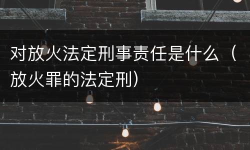 对放火法定刑事责任是什么（放火罪的法定刑）