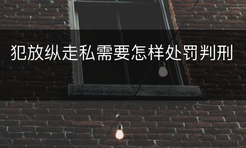 犯放纵走私需要怎样处罚判刑