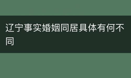 辽宁事实婚姻同居具体有何不同